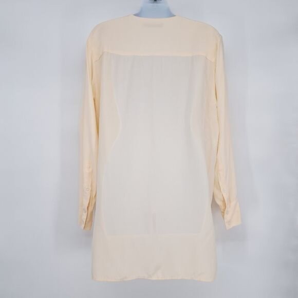Jenni kayne Cream Silk Long Line Oversized Blouse Siae Small - Picture 4 of 8